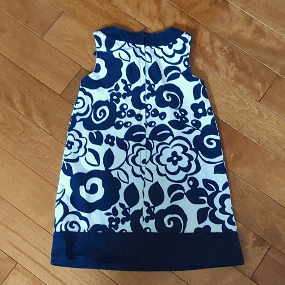 Gymboree navy white print sleeveless cotton dress size 6 - Picture 2 of 3